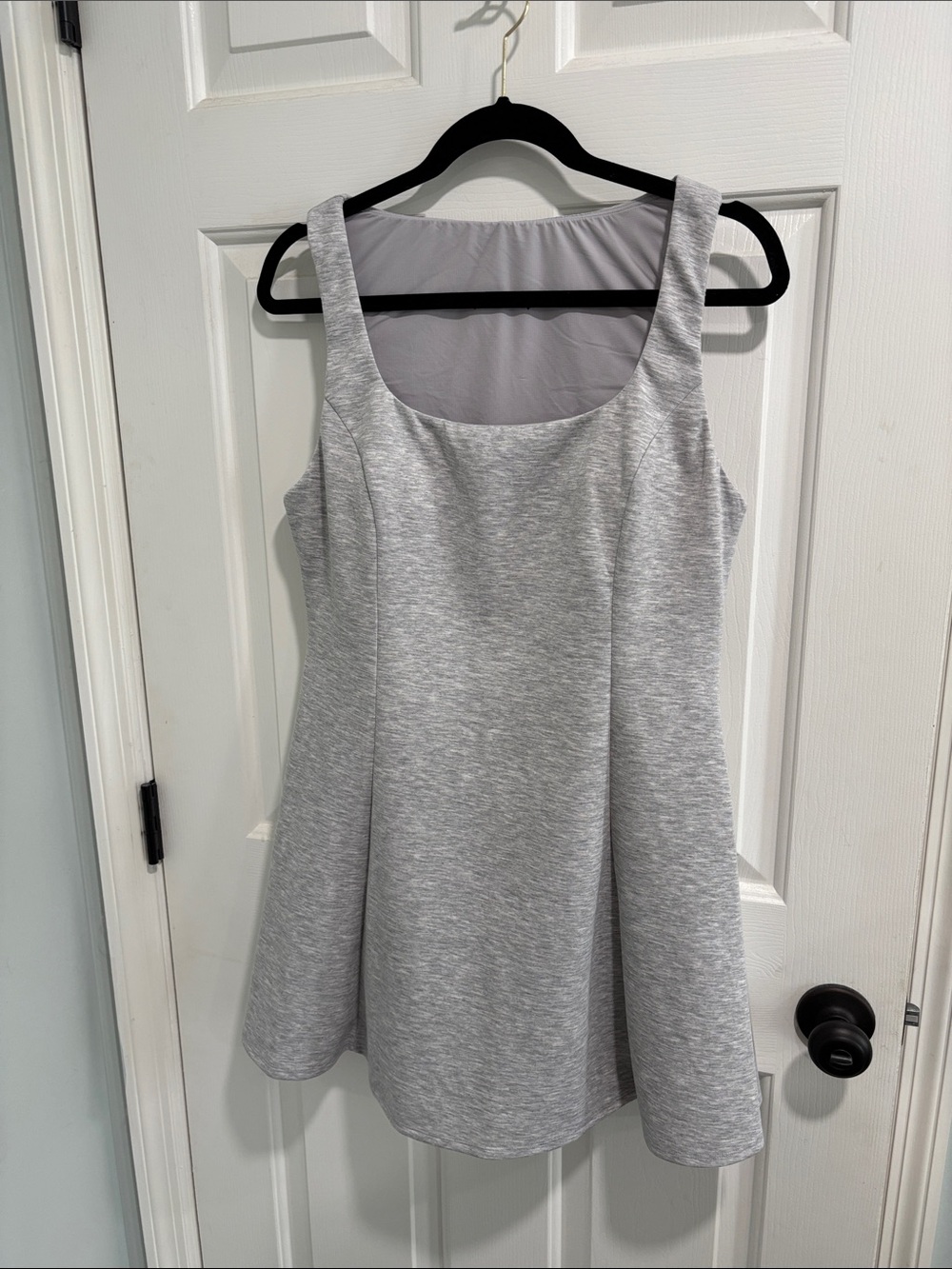 Sleeveless Scoop Neck A-Line Dress in Heather Gray